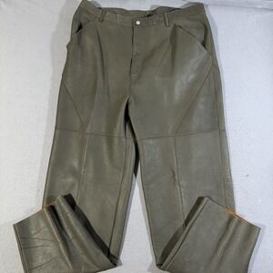 Vintage 1990's Style Saxony Leather Pants 42x38 HIP-HOP Y2K Baggy Jeans NWT